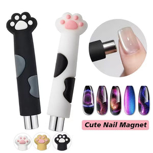 Cylindrical Magnetic Stick Cute Cat Paw Handle White Tools & Accessories No Brand