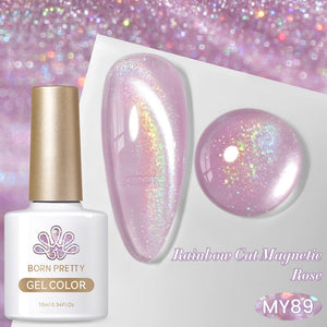 Rainbow Water Light Cat Magnetic Gel MY89 Rose 10ml Gel Nail Polish BORN PRETTY