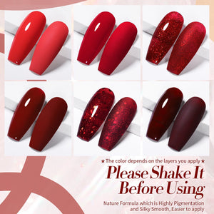 6 Colors Berry Wine Series Gel Polish Set 7ml Gel Nail Polish BORN PRETTY
