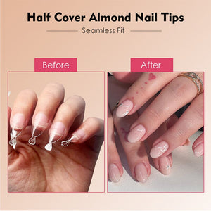 120/240pcs Half Cover Matte Short Almond Nail Tips Nail Tips No Brand