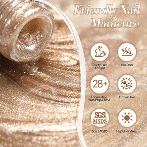 Gold Cat Magnetic Gel MY213 Classic Poetry 10ml Gel Nail Polish BORN PRETTY