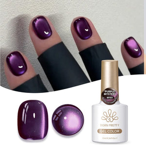 Glass Cat Magnetic Gel MY81 Purple Mystery 10ml Gel Nail Polish BORN PRETTY