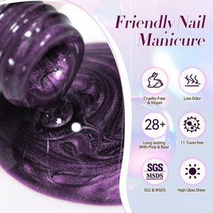 Water Light Cat Magnetic Gel Polish MY81 Purple Mystery 10ml HEMA/TPO FREE Gel Nail Polish BORN PRETTY