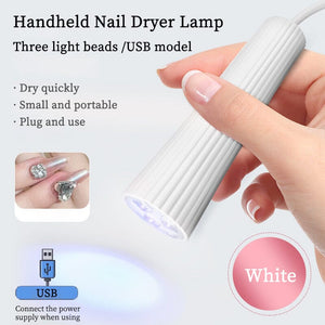 3W White USB Handheld Nail Dryer Lamp Tools & Accessories No Brand