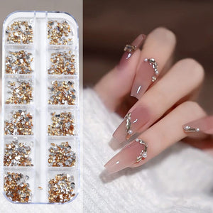 12 Grids Mini Mixed Rhinestones 3D Nail Decorations Nail Art No Brand 07