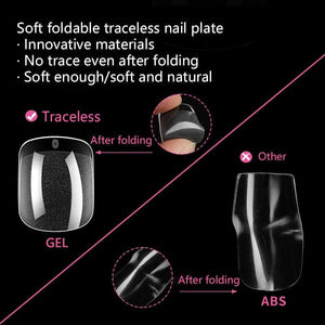 240pcs Square Round Semi-Matte False Nail Tips Nail Tips No Brand