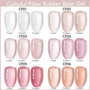 Colorful Fiber Rubber Base Gel CF02 7ml Base & Top Coat UR SUGAR