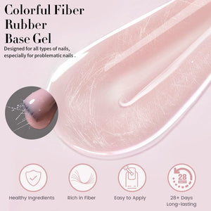Colorful Fiber Rubber Base Gel CF01 7ml Base & Top Coat UR SUGAR