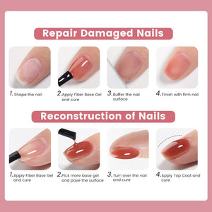 Colorful Fiber Rubber Base Gel CF02 7ml Base & Top Coat UR SUGAR