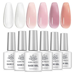 6 Colors Fiber Rubber Base Gel Polish Set 10ml Gel Nail Polish BORN PRETTY