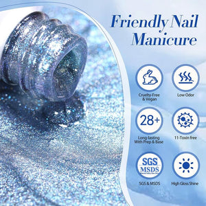 Crystal Cat Magnetic Gel MY37 Glacier 10ml Gel Nail Polish BORN PRETTY