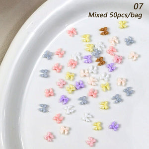 50pcs Resin Ice Transparent Bowknot 3D Nail Decorations Nail Decoration No Brand 07