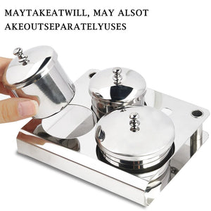 3pcs Powder Liquid Cup Set Stainless Steel Manicure Container Cup Tools & Accessories No Brand