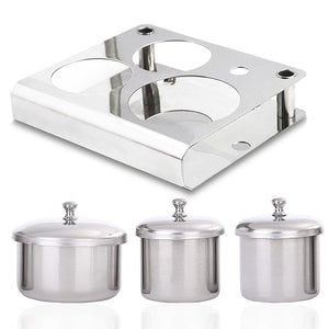 3pcs Powder Liquid Cup Set Stainless Steel Manicure Container Cup Tools & Accessories No Brand