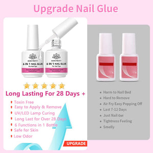 6 in 1 Nail Glue Gel 15ml Gel Nail Polish BORN PRETTY