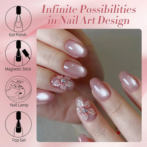 Pink Moonlight Cat Magnetic Gel Polish MY125 Dried Rose 10ml Gel Nail Polish BORN PRETTY