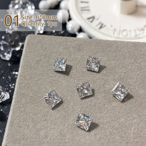Geometric Crystal Love Heart Rhinestone Nail Decoration Nail Decoration No Brand 01