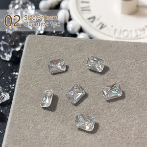 Geometric Crystal Love Heart Rhinestone Nail Decoration Nail Decoration No Brand 02