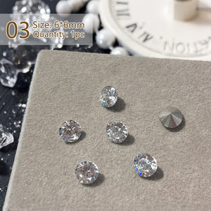 Geometric Crystal Love Heart Rhinestone Nail Decoration Nail Decoration No Brand 03