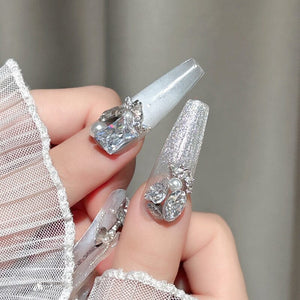 Geometric Crystal Love Heart Rhinestone Nail Decoration Nail Decoration No Brand
