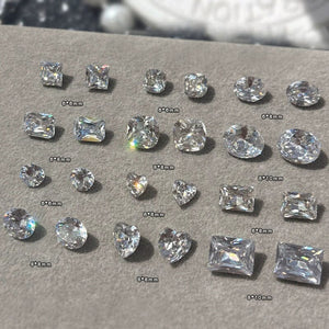 Geometric Crystal Love Heart Rhinestone Nail Decoration Nail Decoration No Brand