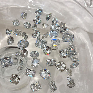Geometric Crystal Love Heart Rhinestone Nail Decoration Nail Decoration No Brand