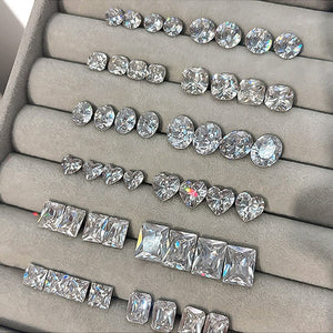 Geometric Crystal Love Heart Rhinestone Nail Decoration Nail Decoration No Brand
