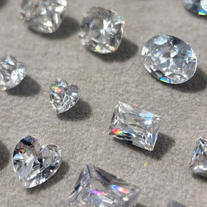 Geometric Crystal Love Heart Rhinestone Nail Decoration Nail Decoration No Brand