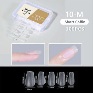 100pcs/box Matte Clear False Nail Tips Nail Tips No Brand 10