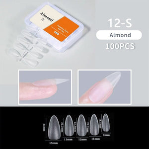 100pcs/box Matte Clear False Nail Tips Nail Tips No Brand 12