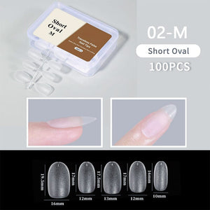 100pcs/box Matte Clear False Nail Tips Nail Tips No Brand 02