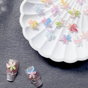 50pcs Colorful Luminous 3D Nail Decorations Resin Lily Flowers Nail Decoration No Brand