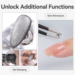3pcs Set (Semi Solid Molding Gel, Chrome Powder, Nail Brush) Gel Nail Polish BORN PRETTY