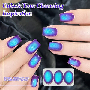 Blue Colored Cat Magnetic Gel Polish MY297 Blueberry 10ml Gel Nail Polish BORN PRETTY