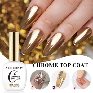 Chrome Top Coat 15ml Gel Nail Polish NICOLE DIARY