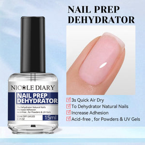 Nail Prep Dehydrator Acid-Free Primer 15ml Nail Care NICOLE DIARY Nail Prep Dehydrator