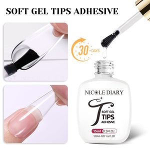 Soft Gel Tips Adhesive 15ml Gel Nail Polish NICOLE DIARY