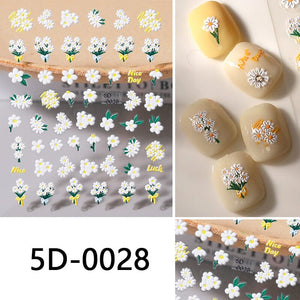 Flowers Letters 5D Embossed Nail Stickers 5D-0011-0374 Clearance No Brand 5D-0028