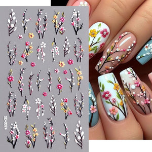 Flowers Letters 5D Embossed Nail Stickers 5D-0011-0374 Clearance No Brand 5D-0374