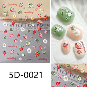 Flowers Letters 5D Embossed Nail Stickers 5D-0011-0374 Clearance No Brand 5D-0021