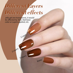 6 Colors Jelly Gel J08 Autumn Ember 7ml Gel Nail Polish BORN PRETTY