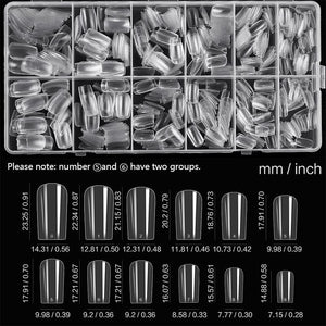 600pcs Square Transparent False Nail Tips Nail Tips No Brand