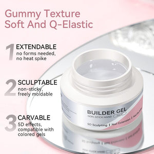 No Stick Hand Builder Gel Clear #01 60g HEMA FREE Extension Nail Gel BORN PRETTY