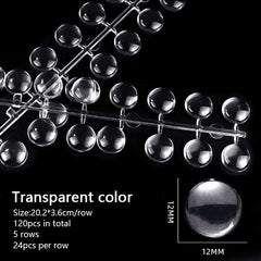 120pcs Round Transparent Display False Nail Tips Nail Tips No Brand