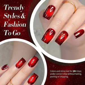 Crystal Cat Magnetic Gel MY154 Red Spider Lily 15ml HEMA/TPO FREE Gel Nail Polish BORN PRETTY