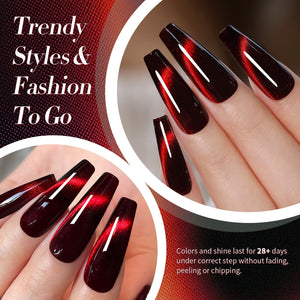 Crystal Cat Magnetic Gel MY154 Red Spider Lily 15ml HEMA/TPO FREE Gel Nail Polish BORN PRETTY