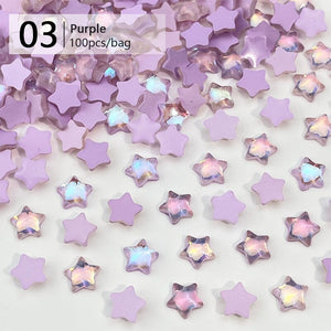 100pcs Star Plastic Nail Art Decorations Clearance No Brand 03