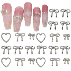 10pcs Bowknot Alloy Rhinestone Nail Decoration #02 Nail Art No Brand