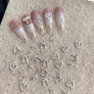 10pcs Bowknot Alloy Rhinestone Nail Decoration #02 Nail Art No Brand
