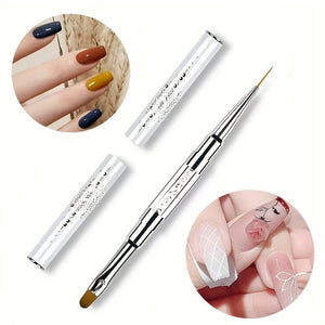 UV Gel & Liner Dual Ended Nail Brush Tools & Accessories No Brand